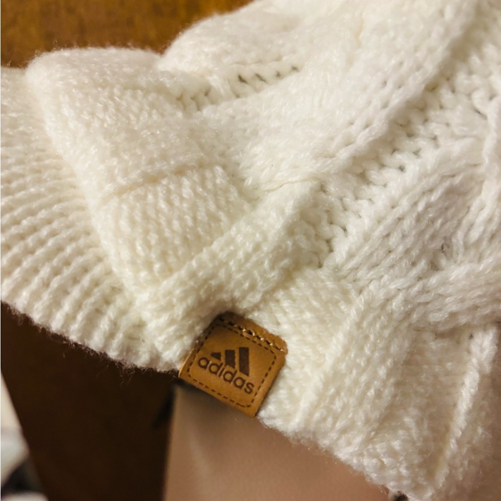 Adidas sweater stocking hat with brim.